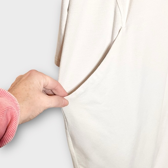 EILEEN FISHER white tencel long cardigan with pockets size large - Picture 3 of 6